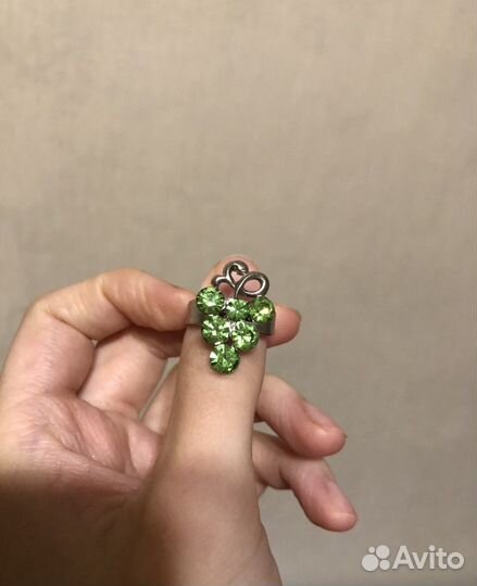 Кольцо с кристаллами/стразами swarovski