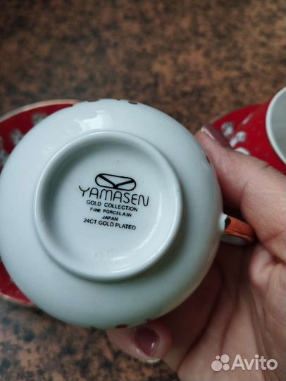 Кофейная пара костяной фарфор Япония оригинал