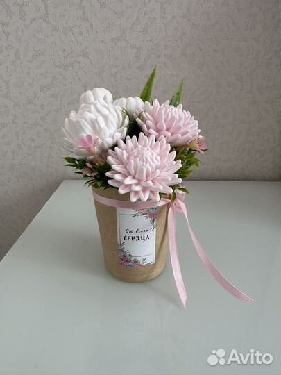 Букет из мыла, подарок девушке, букет роз