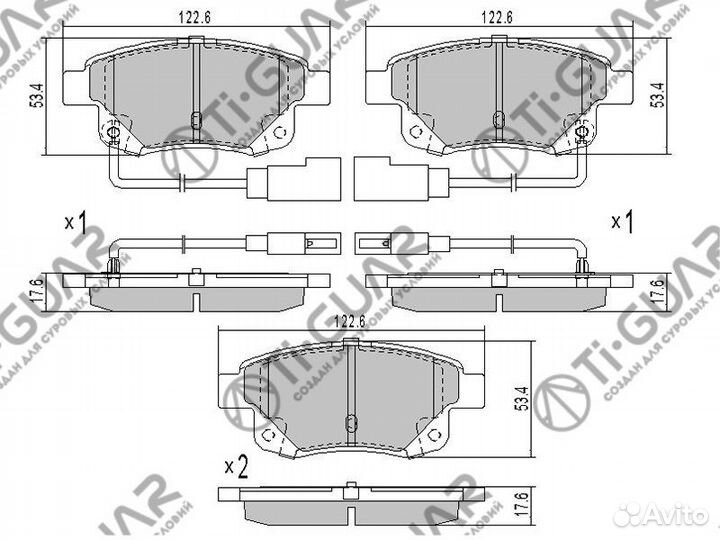 Тормозные колодки TG-1725/PN0431W* tiguar ford