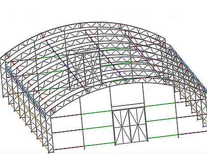 Каркас прямостенного ангара без посредников