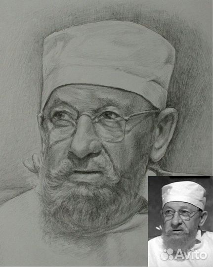 Портрет по фото маслом на холсте, цветной карандаш