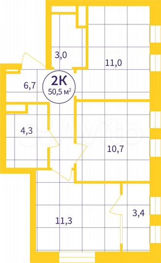 2-к. квартира, 48,8 м², 3/25 эт.