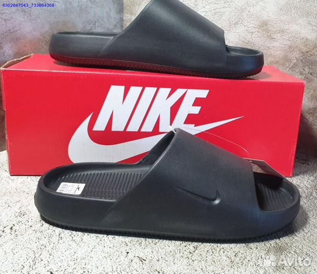 Тапочки Nike Calm Slide чёрные (Арт.67390)
