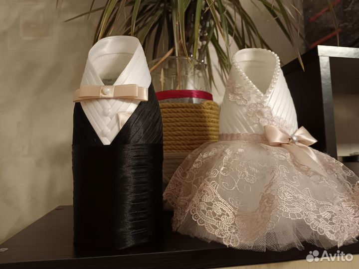 Чехлы на бутылку, свадебные аксессуары