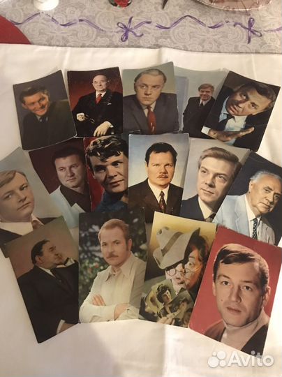 Открытка с Фото актеров советского кино цветные