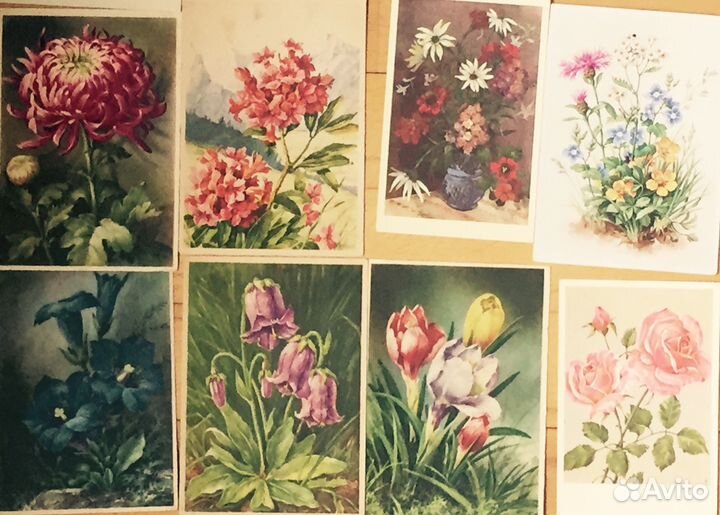 Открытки цветы Европа 60/70 гг