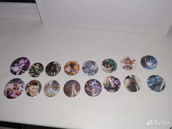 Значки на рюкзак с аниме/майнкрафт