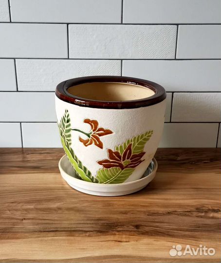 Горшок цветочный керамика большой
