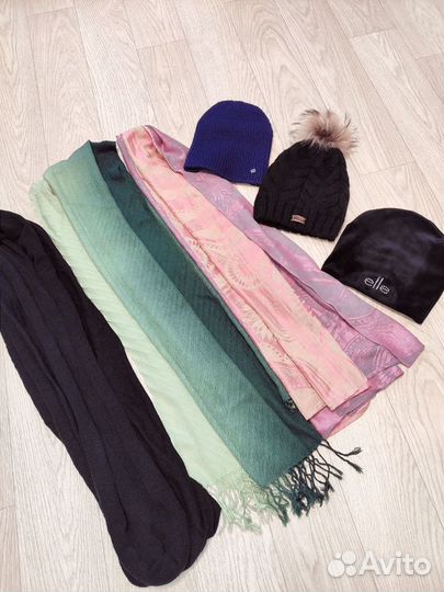 Женские шапки и шарфы пакетом / цена за все