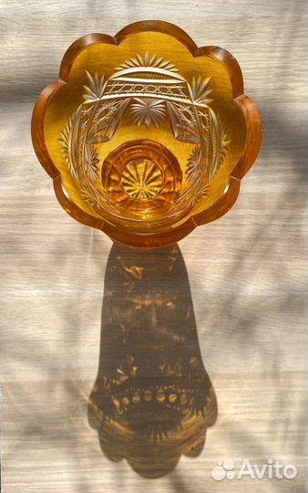 Хрустальная ваза цветной хрусталь цветное стекло