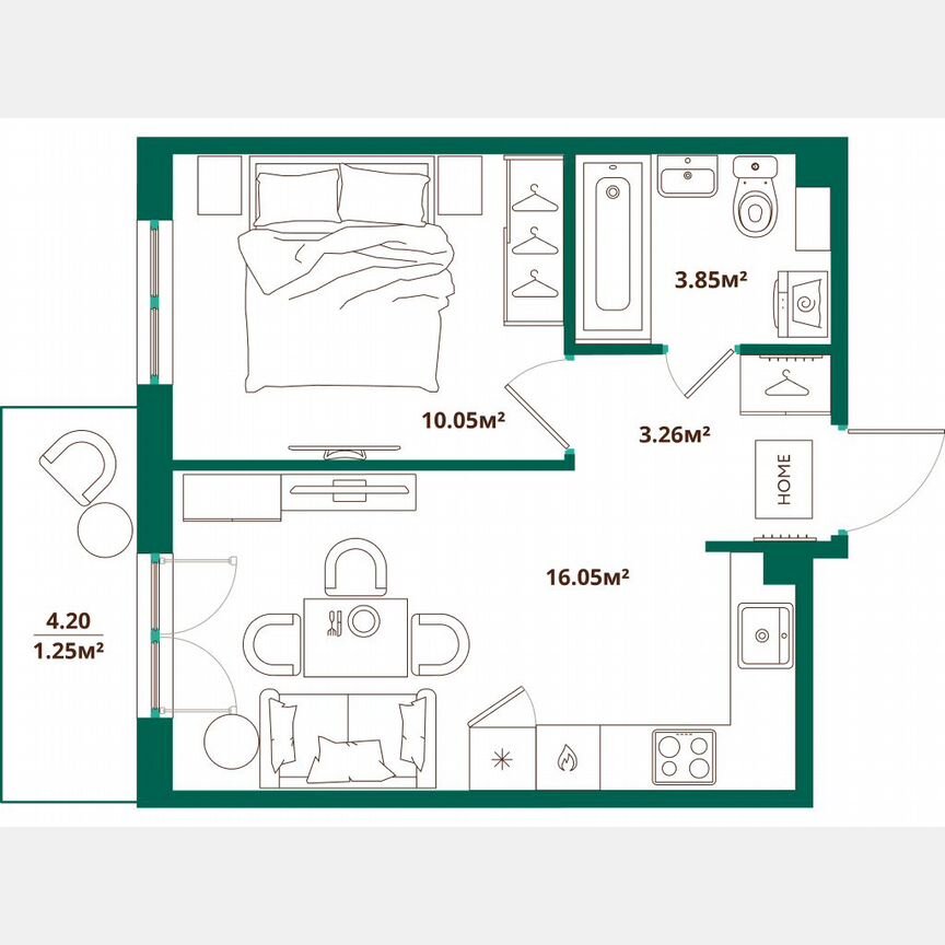 1-к. квартира, 34,5 м², 7/12 эт.