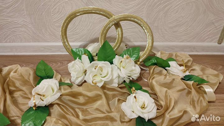 Свадебные украшения на машину бу