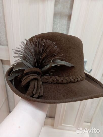 Шляпа винтаж фетровая бархатная чалма