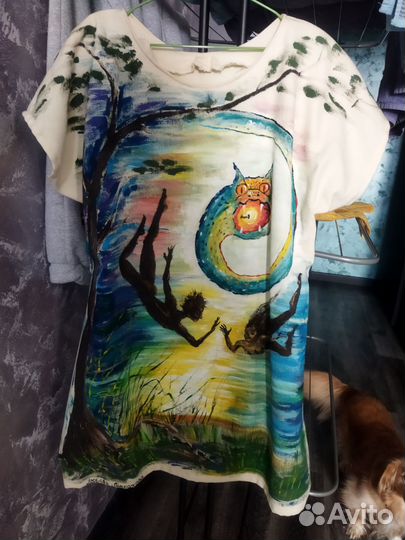 Платье ручная роспись акрилом