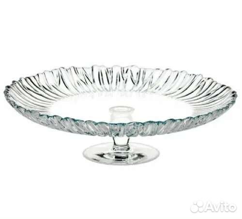 Ваза для фруктов на ножке стекло