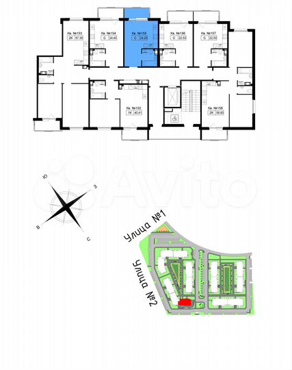 Квартира-студия, 25,4 м², 3/5 эт.