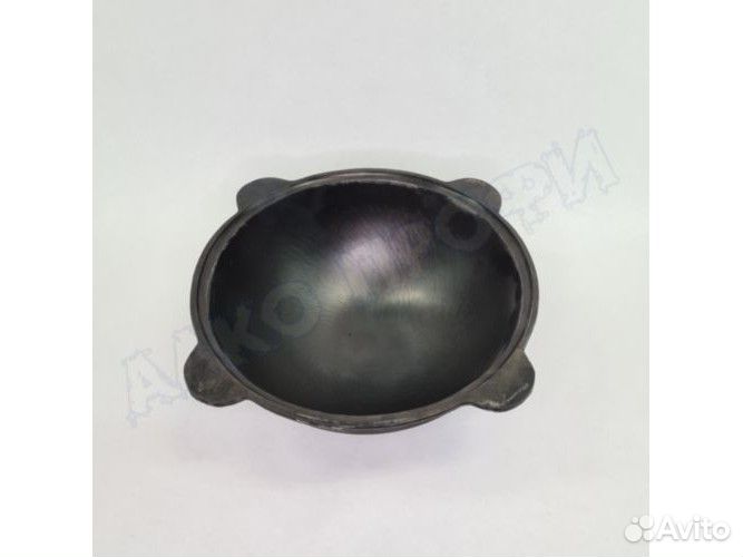 Казан чугунный с крышкой 12л круглое дно