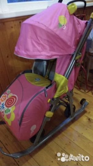 Санки-коляска Ника 7, с колёсами