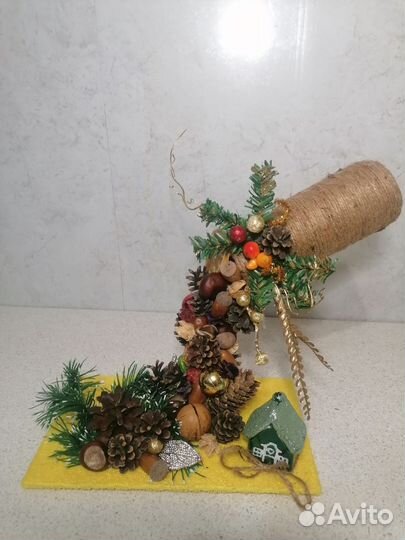 Новогодний декор для дома, поделка в школу и сад