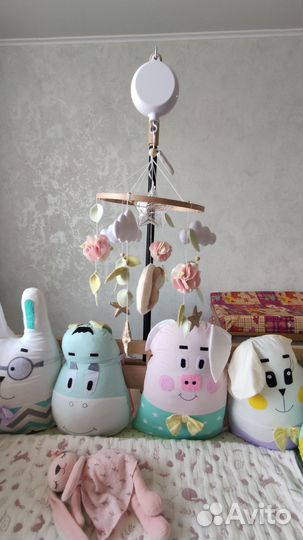 Мобиль на кроватку из фетра с подсветкой