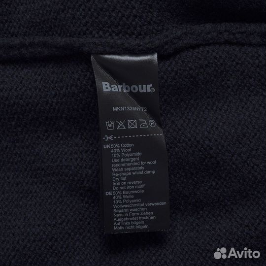 Мужской синий свитер из шерсти и хлопка Barbour