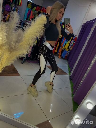 Лосины Bona Fide черно - белые