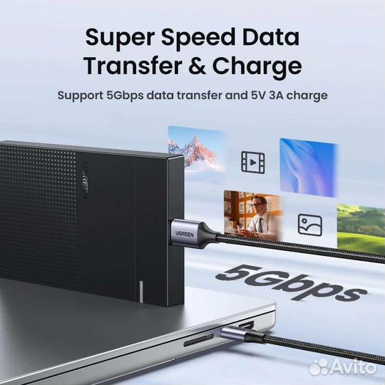 Кабель ugreen USB А к Micro-B USB 3,0