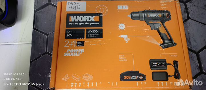 Дрель шуруповерт worx