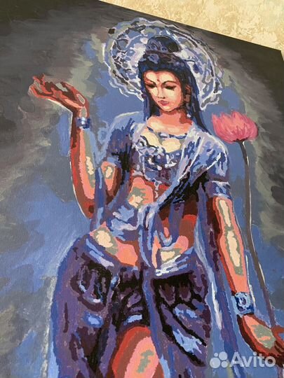 Картина буддизм девушка с лотосом