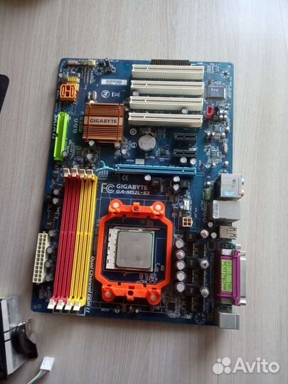 Материнская плата, процессор, кулер, с корпусом