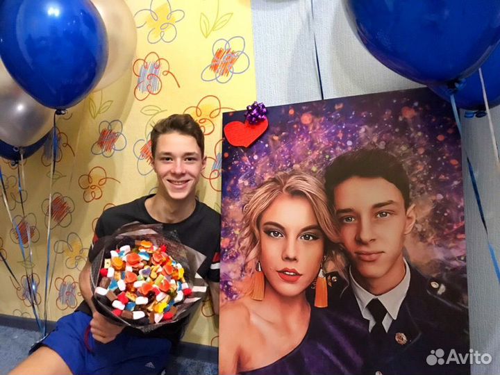 Портрет по фото, фотопечать на холсте