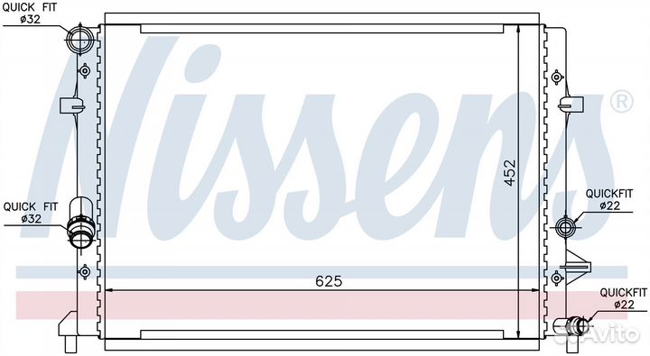 Радиатор двигателя VW golf 1.2i turbo 08