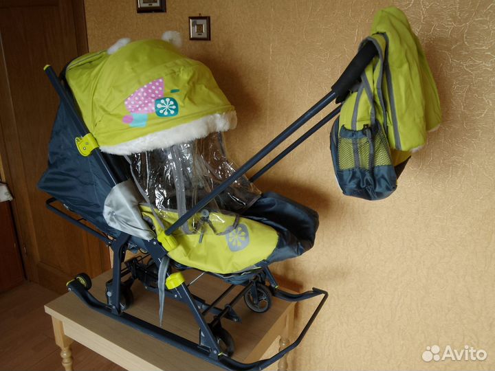 Детские санки коляска бу, один год