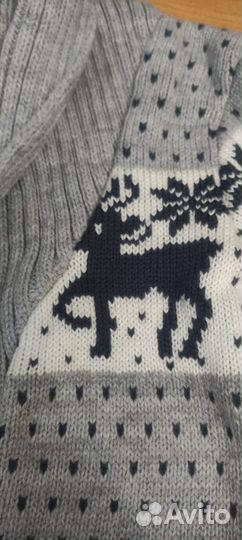 Турецкий Свитер с оленями кофта джемпер теплый