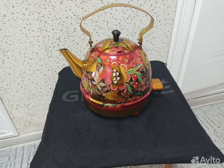 Чайник электрический, металл, хохлома,ссср