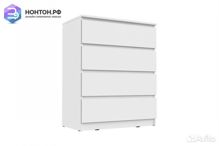Комод Челси с 4-мя ящиками белый глянец / белый