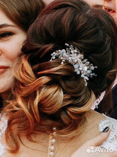 Свадебный гребень в прическу и сережки