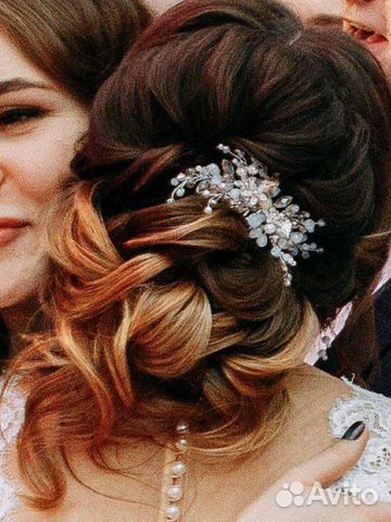 Свадебный гребень в прическу и сережки