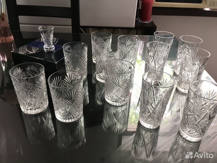 Хрустальные стаканы СССР + рюмки новые
