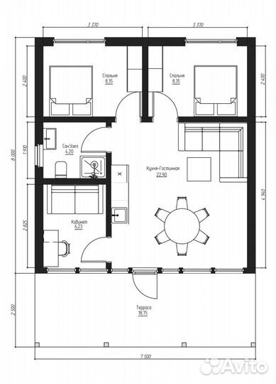 Модульный дом 60м