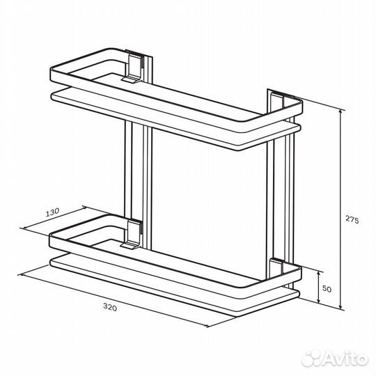 A7455200 Sense L Полка двухуровневая стеклянная