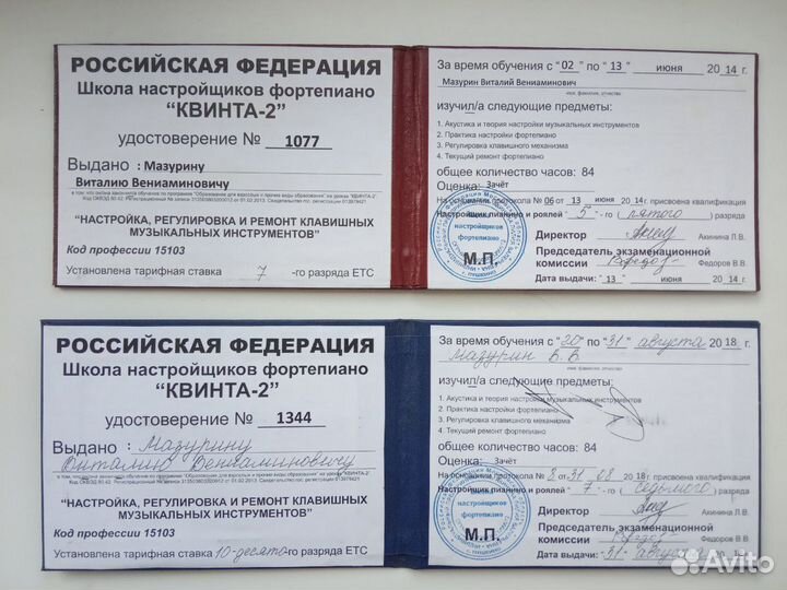 Настройка пианино