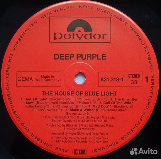 LP Deep Purple – The House Of Blue Light