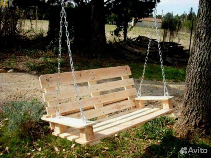 Садовые качели в стиле паллет