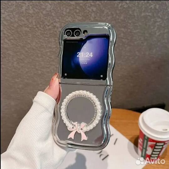 Чехол с зеркалом, защитное стекло, прозрачный кейс