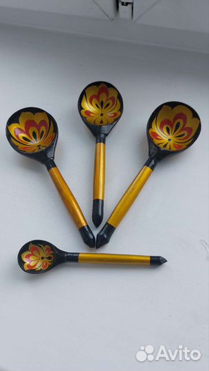 Деревянные ложки хохлома СССР