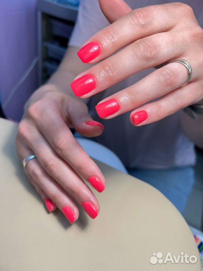 Маникюр гель лак наращивание