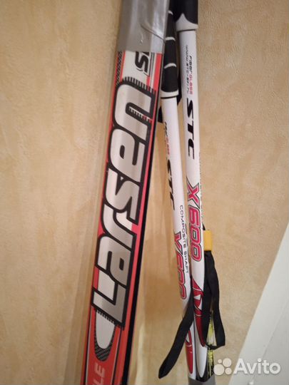 Лыжи беговые с ботинками и палками