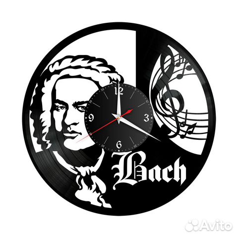 Часы настенные Иоганн Себастьян Бах из винила, №1